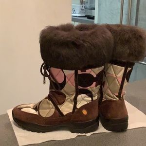 Vintage Coach Sasha quilted upper boot vibram sole